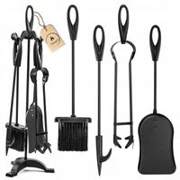 Zestaw kominkowy przybory kominka akcesoria stojak 5w1 pogrzebacz szczotka