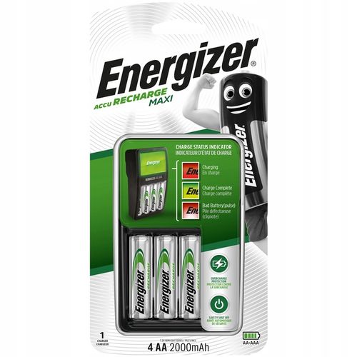 Ładowarka ENERGIZER Maxi R6 R3 + 4x Akumulatorki AA 2000mAh + AAA 700mAh na Arena.pl