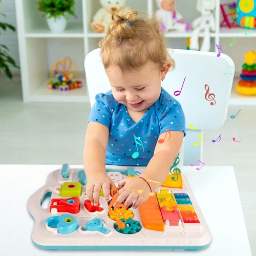 STOLIK EDUKACYJNY INTERAKTYWNY TABLICA MANIPULACYJNA KŁÓDKI KLUCZE PIANINO na Arena.pl