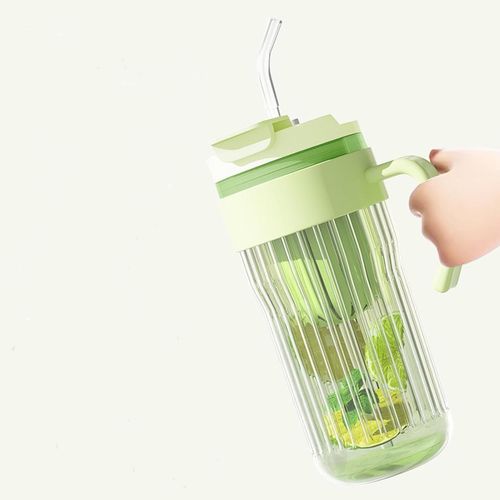 kubek z ryflowanego szkła na kawę herbatę ze słomką, sitkiem i zamknięciem na Arena.pl