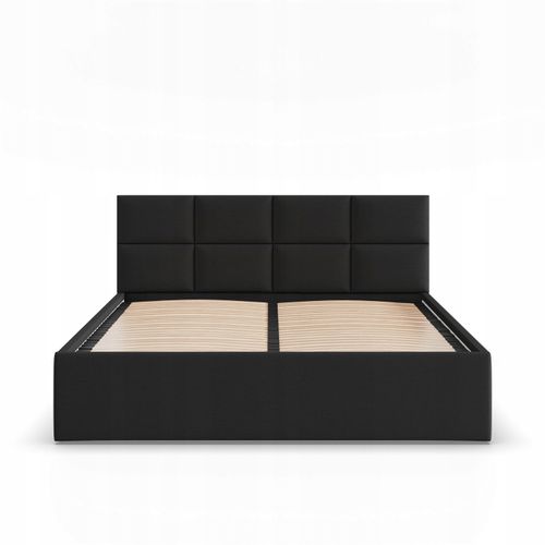 Łóżko Ramowe BORGO CZARNE Tapicerowane Podwójne 140x200 na Arena.pl