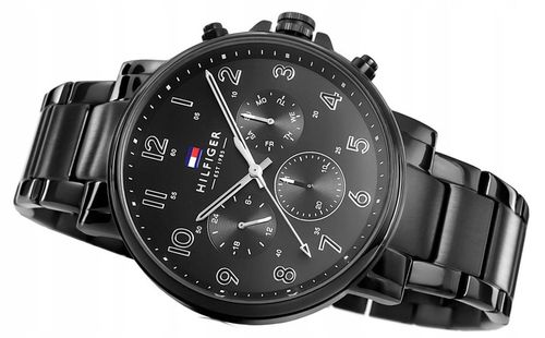 Zegarek męski Tommy Hilfiger Czarny Solidny Regulowany Wysoka Jakość1710383 na Arena.pl