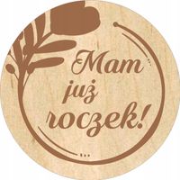 grawer DREWNIANE OKRĄGŁE TABLICZKI do zdjęć pierwszy rok dziecka 15 szt.