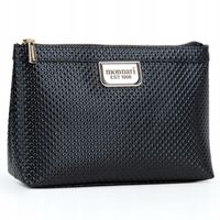 Monnari elegancka kosmetyczka damska drobny krokodyl czarny lakier CSM0120