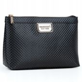 Monnari elegancka kosmetyczka damska drobny krokodyl czarny lakier CSM0120