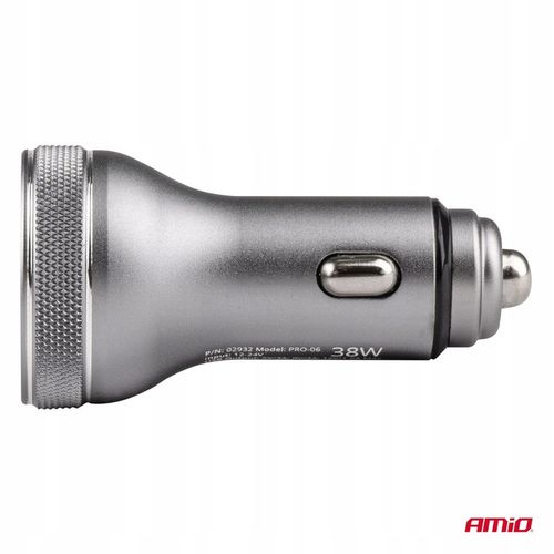 Ładowarka samochodowa 38W z woltomierzem USB + USB-C do auta samochodu na Arena.pl