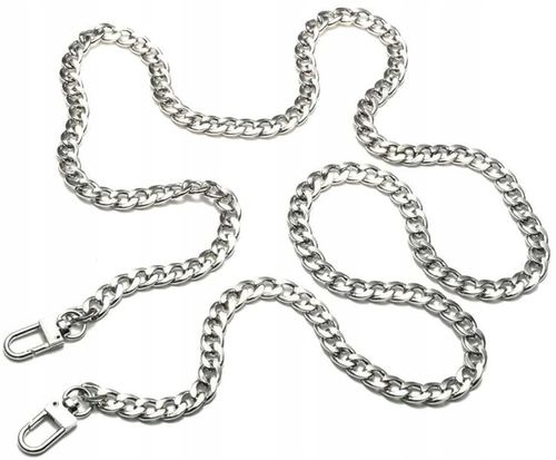 Pasek do torebki torby łańcuch długi Srebrny metal  F117_100CM_Srebrny na Arena.pl