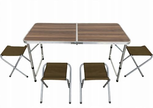 Zestaw Turystyczny Stolik Składany Stół 4 Krzesła 5w1 Kempingowy Krzesełka na Arena.pl