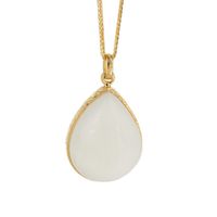 Naszyjnik - Zawieszka z Kamieniem Księżycowym w srebrze złoconym na łacuszku