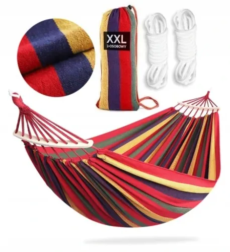 2-OSOBOWY HAMAK ZE STELAŻEM HUŚTAWKA 200KG 270x150 na Arena.pl