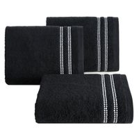 Ręcznik bawełniany frotte z ozdobną bordiurą ALLY 50X90 czarny