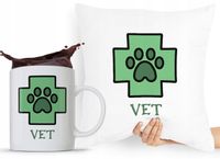 Zestaw Poduszka + Kubek Prezent Dla Weterynarza Z Nadrukiem Ze Zdjęciem