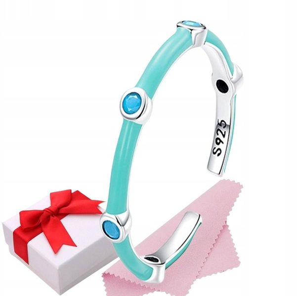 Pierścionek turkusowy regulowany srebro +pudełko zdjęcie 1