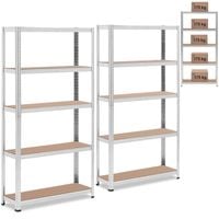 regał magazynowy metalowy 5 półek 875 kg 90 x 30 x 180 cm szary 2 szt.