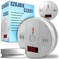 CZUJNIK CZADU TLENKU WĘGLA LCD DETEKTOR CO ALARM WYKRYWACZ CERTYFIKOWANY