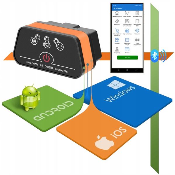 INTERFEJS DIAGNOSTYCZNY OBD2 BLUETOOTH ANDROID iOS WINDOWS - MENU PL BT 4.0 zdjęcie 4