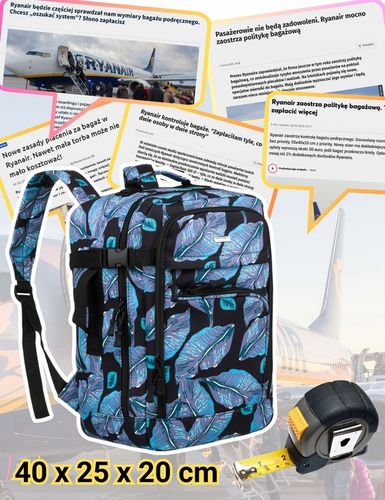 Lekki plecak podróżny wielofunkcyjny bagaż do samolotu 40x20x25 PETERSON na Arena.pl