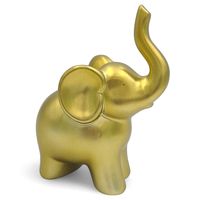 FIGURKA SŁOŃ NA SZCZĘŚCIE SŁONIK CERAMICZNY ZŁOTY NA PREZENT 17cm