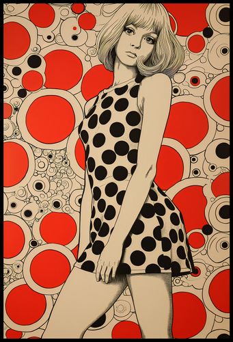 Plakat 67,5x100cm Czerwone Kropki na Arena.pl