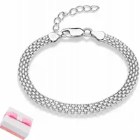 BRANSOLETKA SREBRNA DAMSKA NA NOGĘ STOPĘ KOSTKĘ