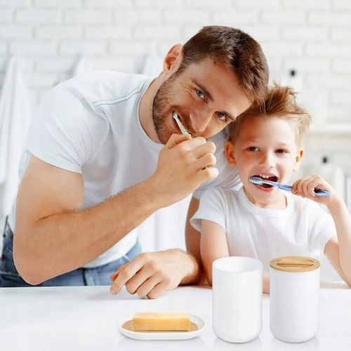 ZESTAW ŁAZIENKOWY 6 ELEMENTÓW AKCESORIA DO WC KOSZ DOZOWNIK BIAŁY KOMPLET na Arena.pl