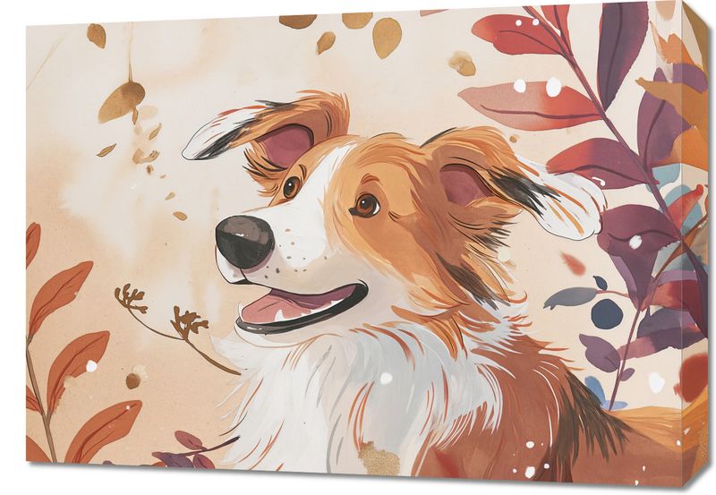Obraz 70x50cm Collie Jesienną Porą zdjęcie 1