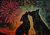 Plakat 66,5x46,5cm Psi Uścisk