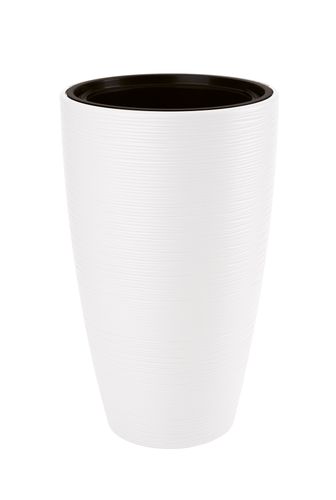 Doniczka okrągła Gobi Slim 40 z wkładem | Biały na Arena.pl