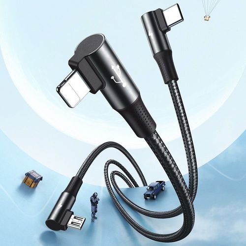 mcdodo kabel kątowy do iphone micro usb typ c 3w1 na Arena.pl