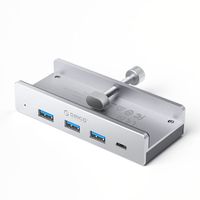 hub mh4pc montowany na zacisk usb-c / usb-a usb-c - srebrny