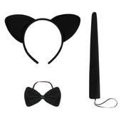 Strój akcesoria do przebrania Kotek opaska ogonek mucha