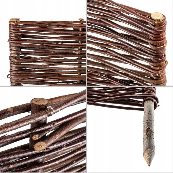 Palisada Ogrodowa 60x30cm Obrzeże Płotek Wiklinowy zdjęcie 6