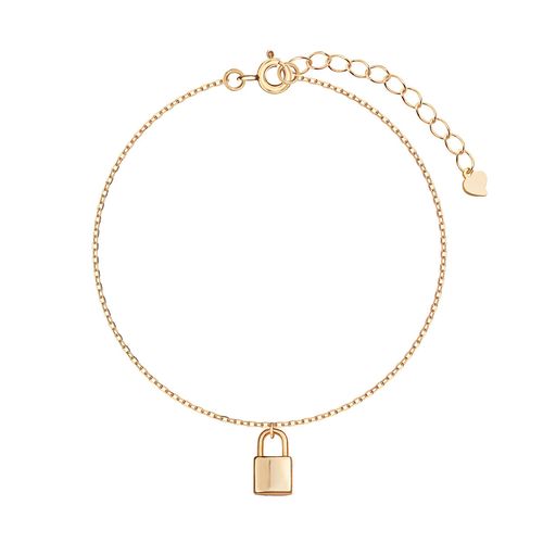 srebrny pozłacany zestaw dwóch bransoletek - kluczyk i kłódka bsc6453y na Arena.pl