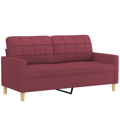 Sofa 2-osobowa, winna czerwień, 140 cm, tapicerowana tkaniną na Arena.pl