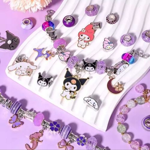 DUZY ZESTAW X2 CHARMS KUROMI 72EL DO ROBIENIA BRANSOLETEK +PUDELKO PREZENT na Arena.pl