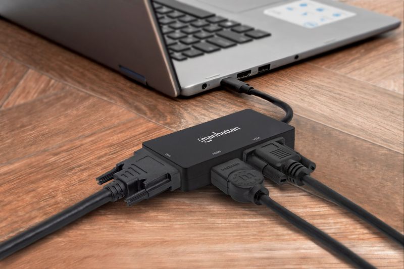 KONWERTER ADAPTER MANHATTAN USB-C 3.1 NA HDMI/DVI/VGA MUTIPORT 152983 zdjęcie 5