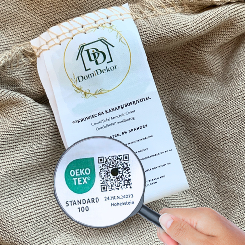 4X POKROWIEC NA KRZESŁO ŻAKARD JODEŁKA BEŻOWY na Arena.pl