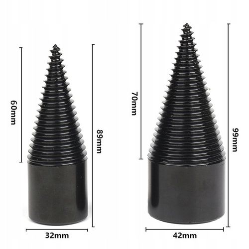 ŚWIDERY do rozłupywania drewna łupania wiertło ŁUPARKA stożek 32+42mm 2 szt na Arena.pl