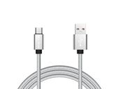 Przyłącze USB A - micro B 1,0m plecionka-srebrny