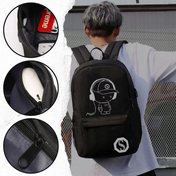 PLECAK SZKOLNY TORNISTER DO SZKOŁY MŁODZIEŻOWY ŚWIECĄCY ODBLASKOWY USB zdjęcie 13