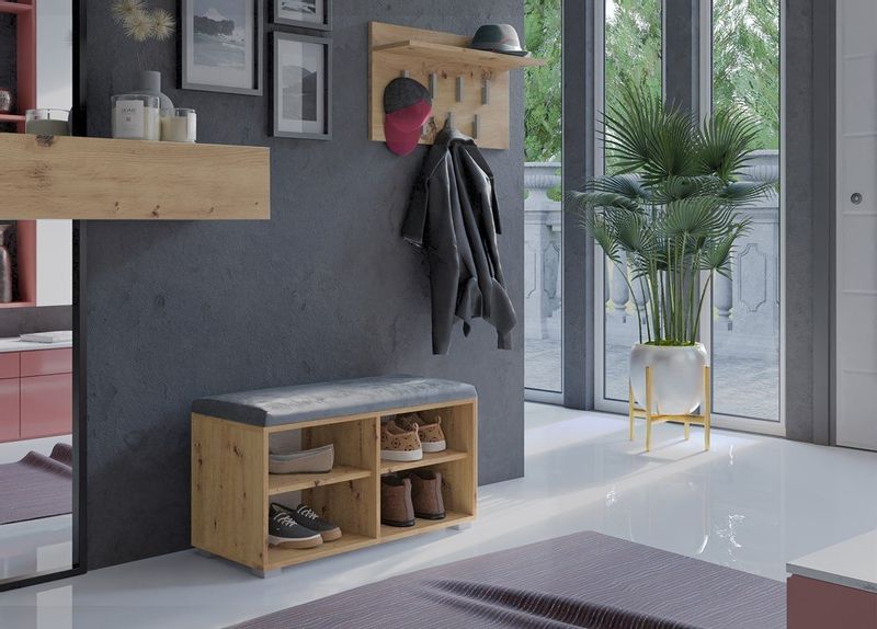 SZAFKA NA BUTY SIEDZISKO OPAL 4P DĄB ARTISAN zdjęcie 5