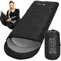 ŚPIWÓR MUMIA TURYSTYCZNY LEKKI CIEPŁY KOŁDRA KAPTUR 2w1 POKROWIEC 210x75 CM