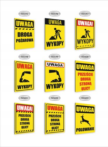 Tabliczka znak informacyjny dibond nadruk uv 40x30 UWAGA droga pożarowa na Arena.pl