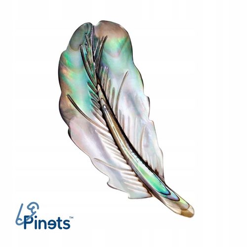 PINETS broszka Pióro Piórko masa perłowa Ozdoba na Arena.pl
