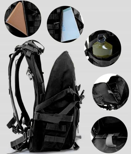 Mocny Duży Plecak Taktyczny Militarny Turystyczny Pojemny do Szkoły Czarny na Arena.pl