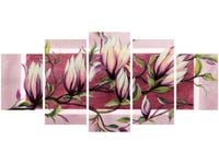 70CM 150CM OBRAZ 5 ELEM SŁODYCZ MAGNOLII PUDROWYM RÓŻU ŚCIENNY
