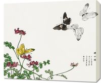 Obraz 70x60cm Motyle i Kwiaty Morimoto Toko Japoński Vintage do Salonu