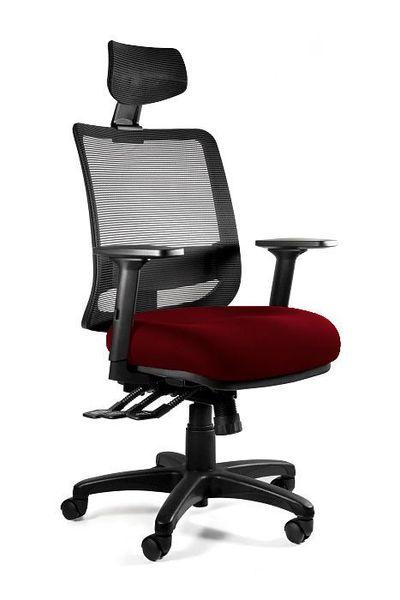 Fotel ergonomiczny do biura, Saga Plus, deepred zdjęcie 1