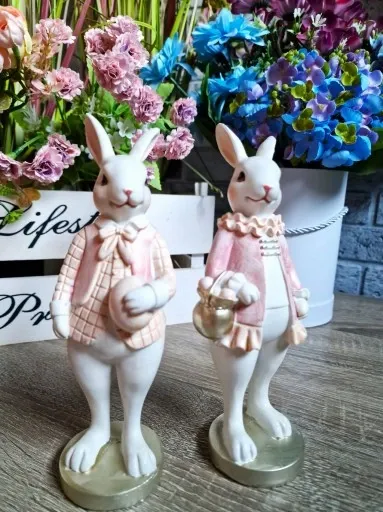 FIGURKA WIELKANOCNY PAN ZAJĄC KRÓLIK model XVI róż zdjęcie 4
