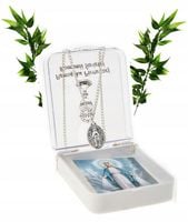 ŁAŃCUSZEK Z MEDALIKIEM I KOMUNIA ŚWIĘTA SYMBOL PREZENT W PUEŁECZKU